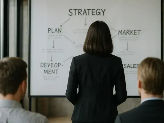 woman looking at a board
